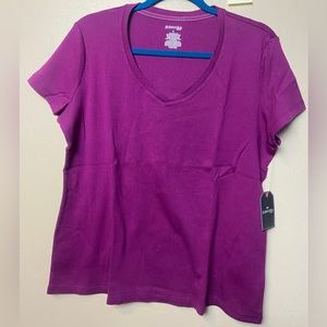 Purple deep v-neck shirt size extra large, very soft, never worn